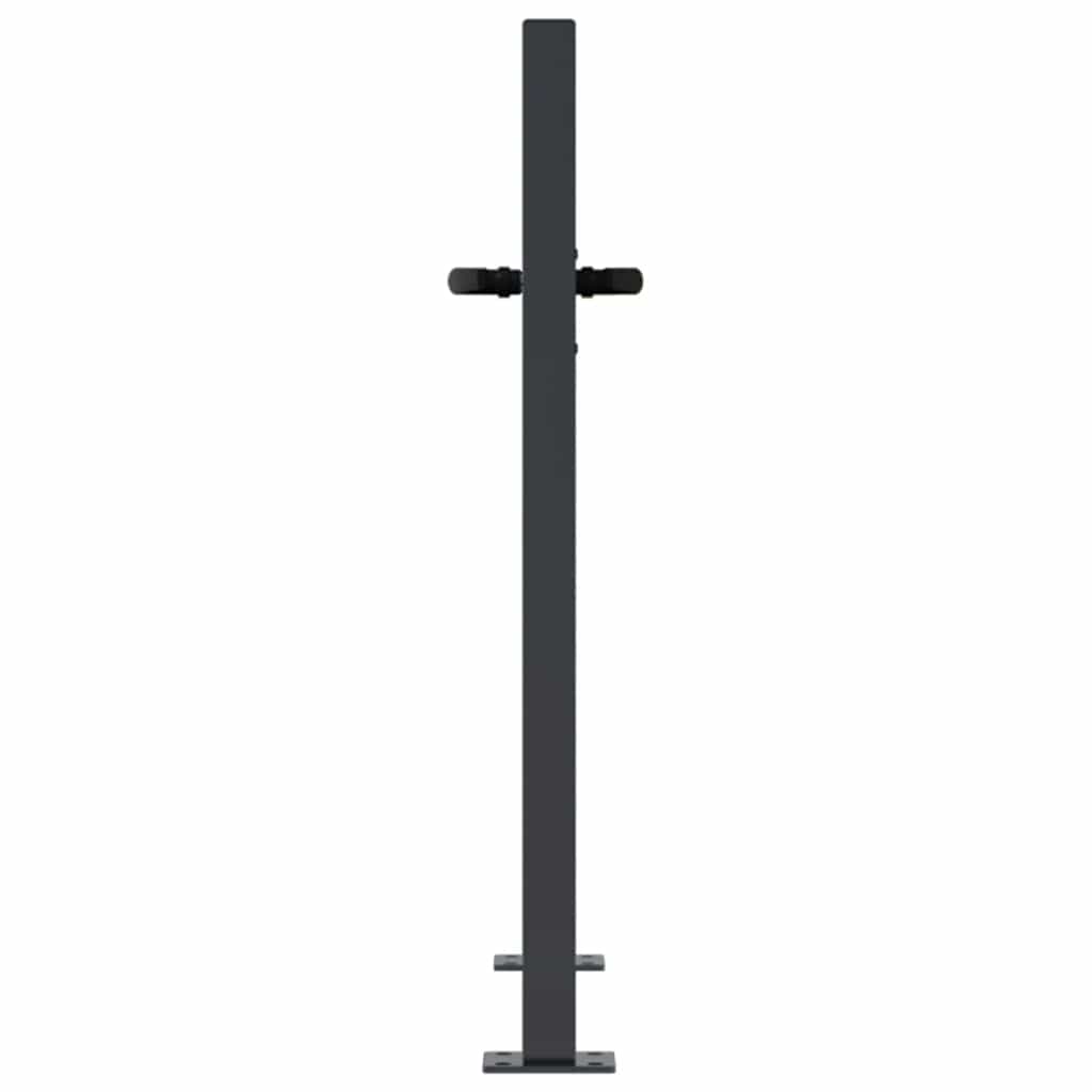 Πόρτα Κήπου Ανθρακί 100x100 εκ. Σχέδιο Ατσάλινου Μπαμπού - PAKOBAZAAR