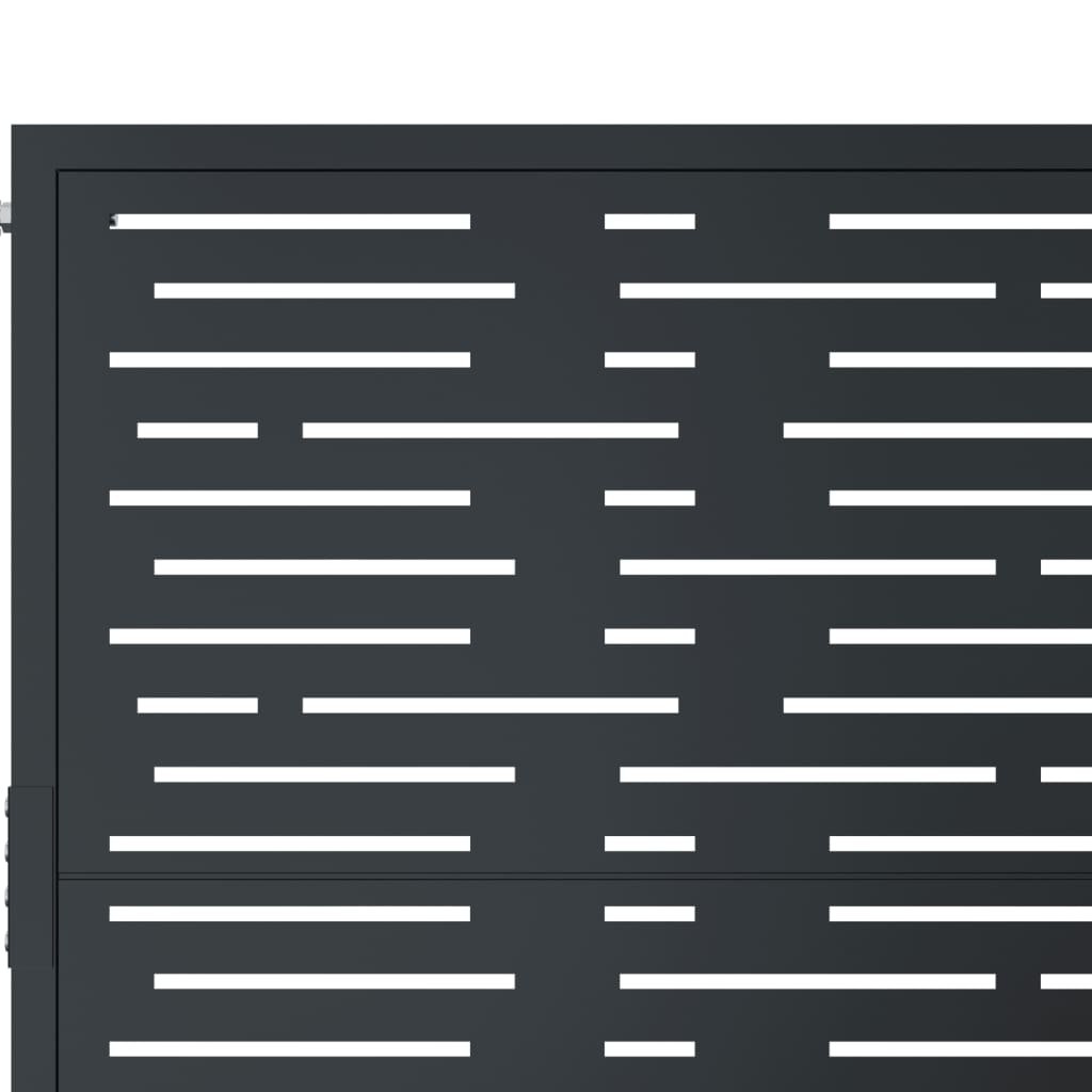 Πόρτα Κήπου Ανθρακί Τετράγωνη 100x125 εκ. από Ατσάλι - PAKOBAZAAR