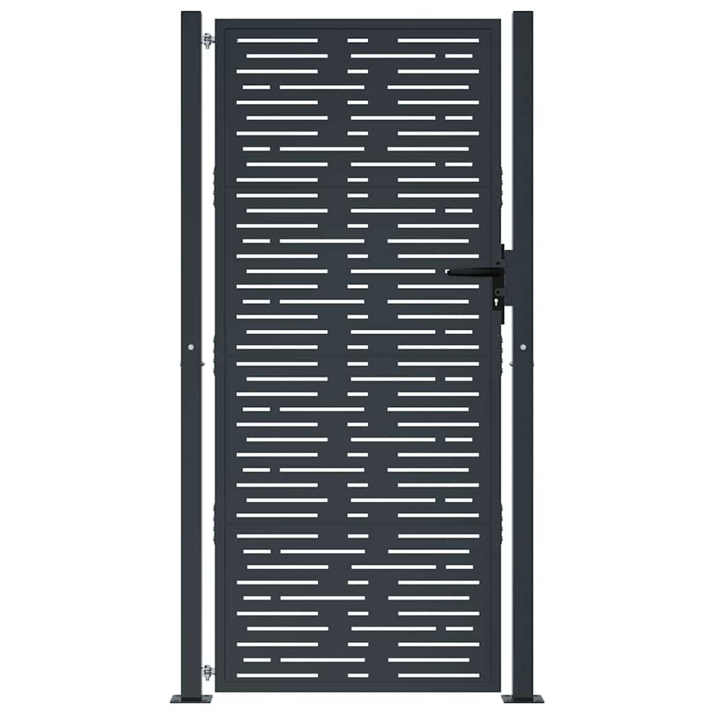 Πόρτα Κήπου Ανθρακί 100x175 εκ. Ατσάλινο Τετράγωνο Σχέδιο - PAKOBAZAAR