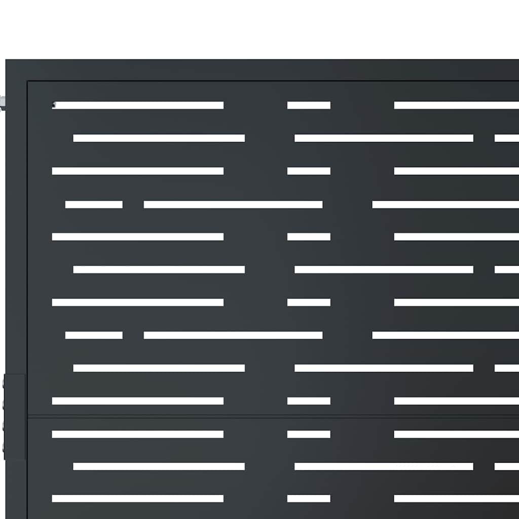 Πόρτα Κήπου Ανθρακί 100x175 εκ. Ατσάλινο Τετράγωνο Σχέδιο - PAKOBAZAAR