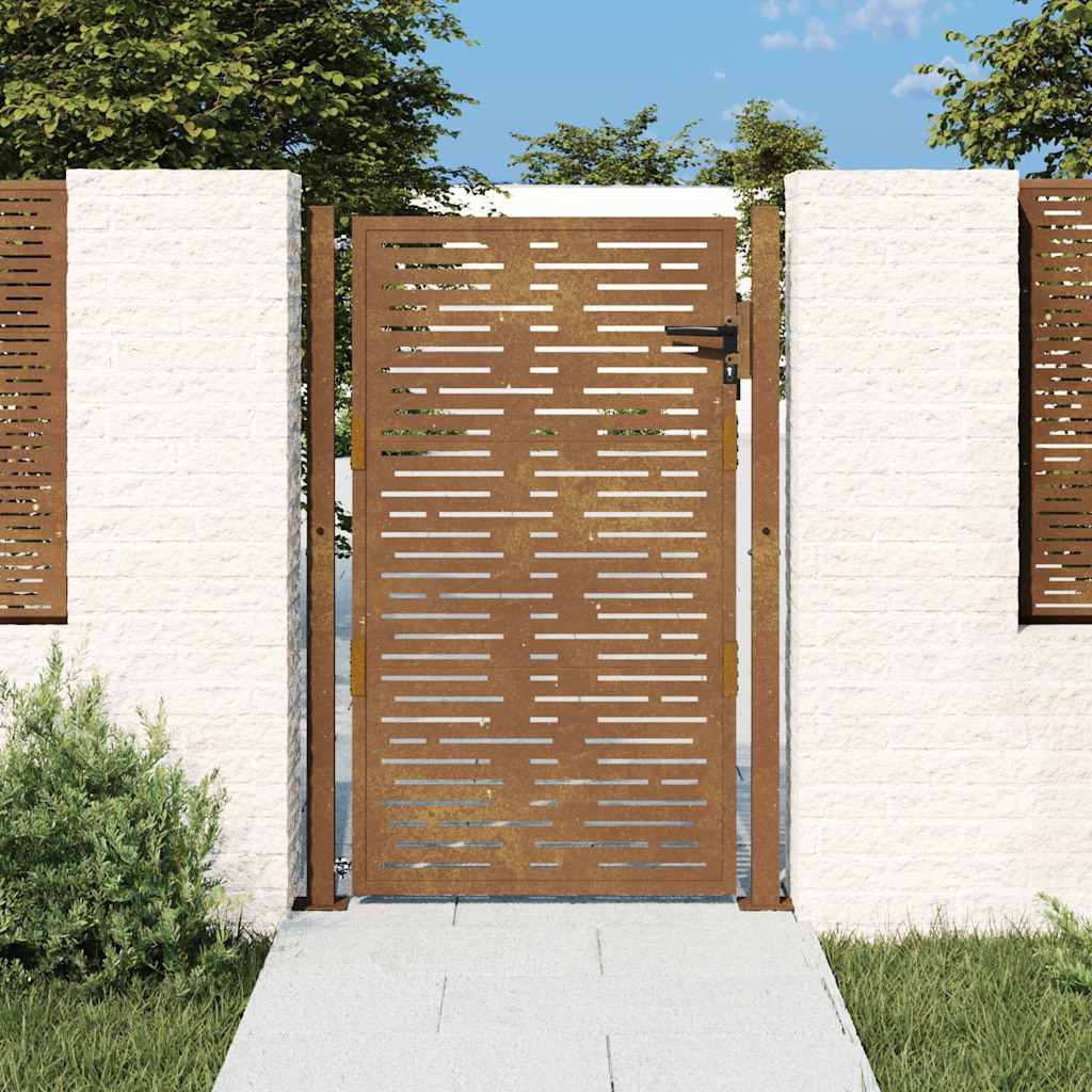 Πόρτα Κήπου Τετράγωνη 100x150 εκ. από Ατσάλι Corten - PAKOBAZAAR