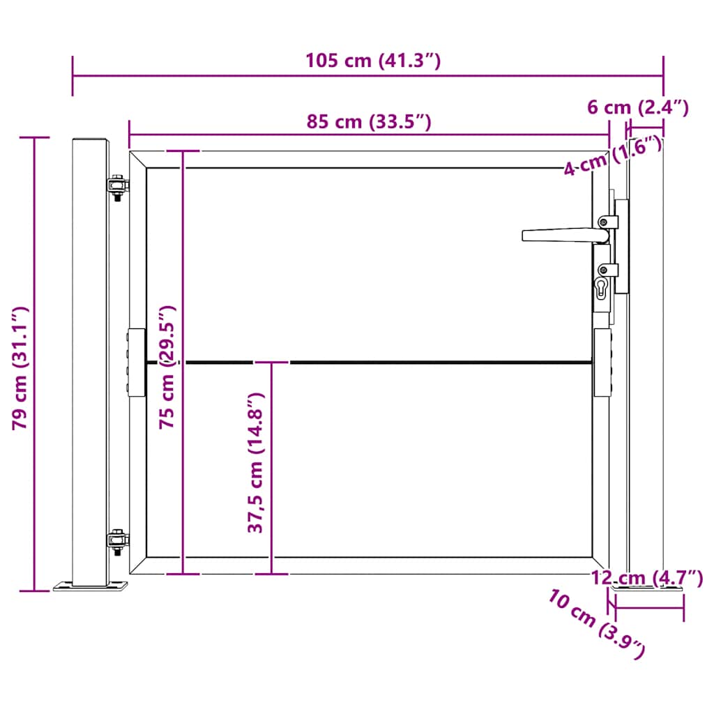 Πόρτα Κήπου από Ατσάλι Corten 100x75 εκ. - PAKOBAZAAR