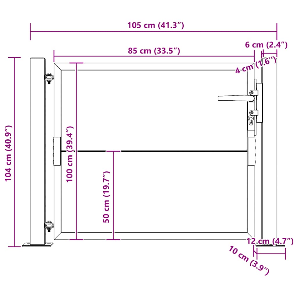 Πόρτα Κήπου 100x100 εκ. από Ατσάλι Corten - PAKOBAZAAR