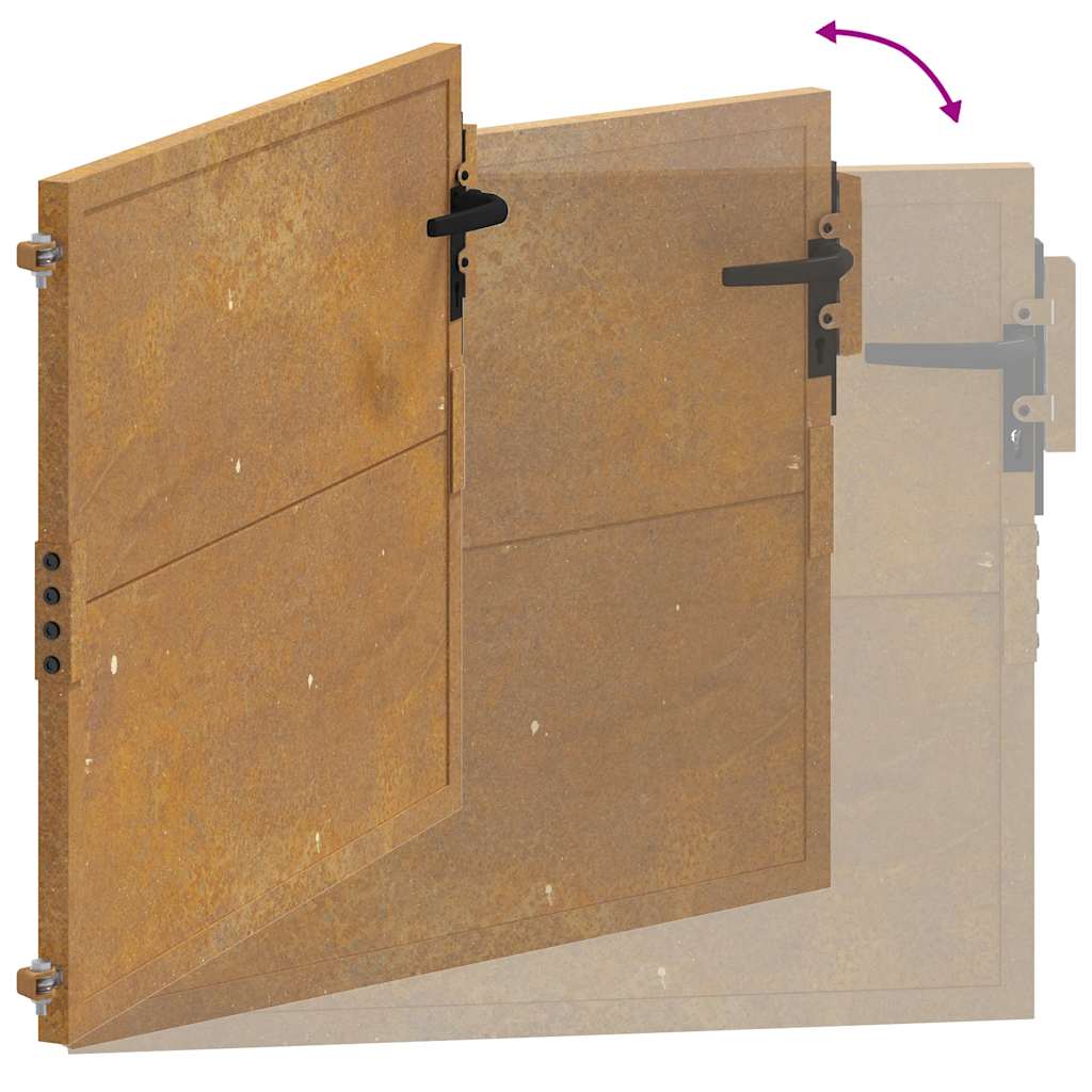 Πόρτα Κήπου 100x100 εκ. από Ατσάλι Corten - PAKOBAZAAR