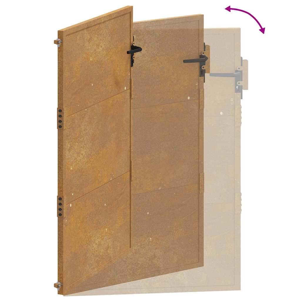 Πόρτα Κήπου 100x175 εκ. από Ατσάλι Corten - Pakobazaar