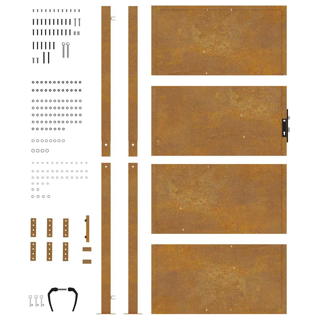 Πόρτα Κήπου 100x175 εκ. από Ατσάλι Corten - Pakobazaar
