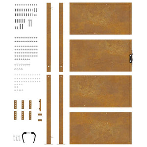 Πόρτα Κήπου 100x175 εκ. από Ατσάλι Corten - Pakobazaar