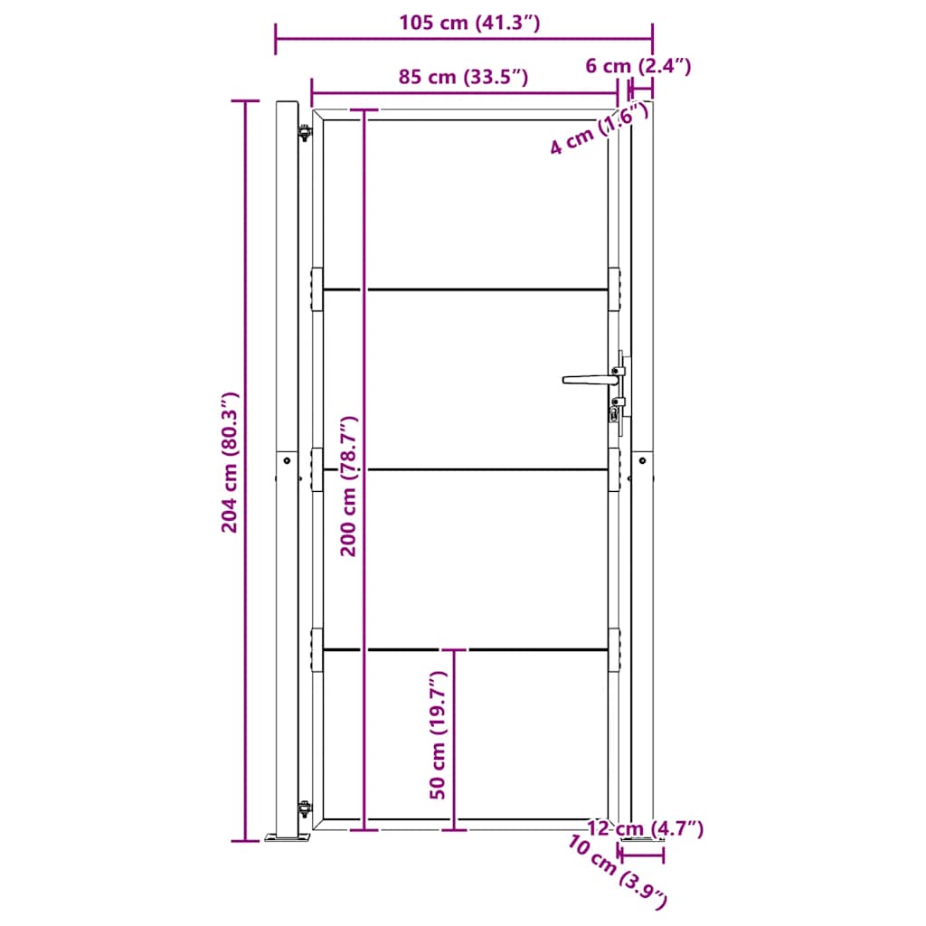 Πόρτα Κήπου 100x200 εκ. από Ατσάλι Corten - PAKOBAZAAR