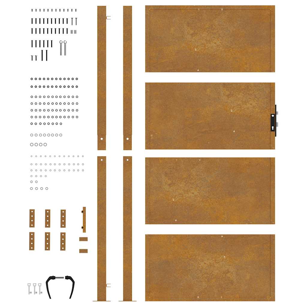 Πόρτα Κήπου 100x200 εκ. από Ατσάλι Corten - PAKOBAZAAR