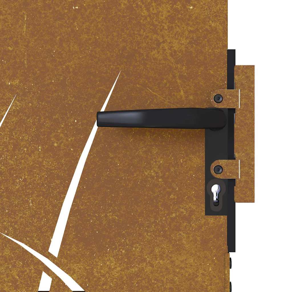 Πόρτα Κήπου με Σχέδιο Χόρτου από Ατσάλι Corten 85x75 εκ.