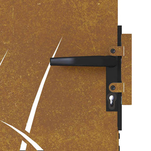 Πόρτα Κήπου με Σχέδιο Χόρτου από Ατσάλι Corten 100x125 εκ. - Pakobazaar