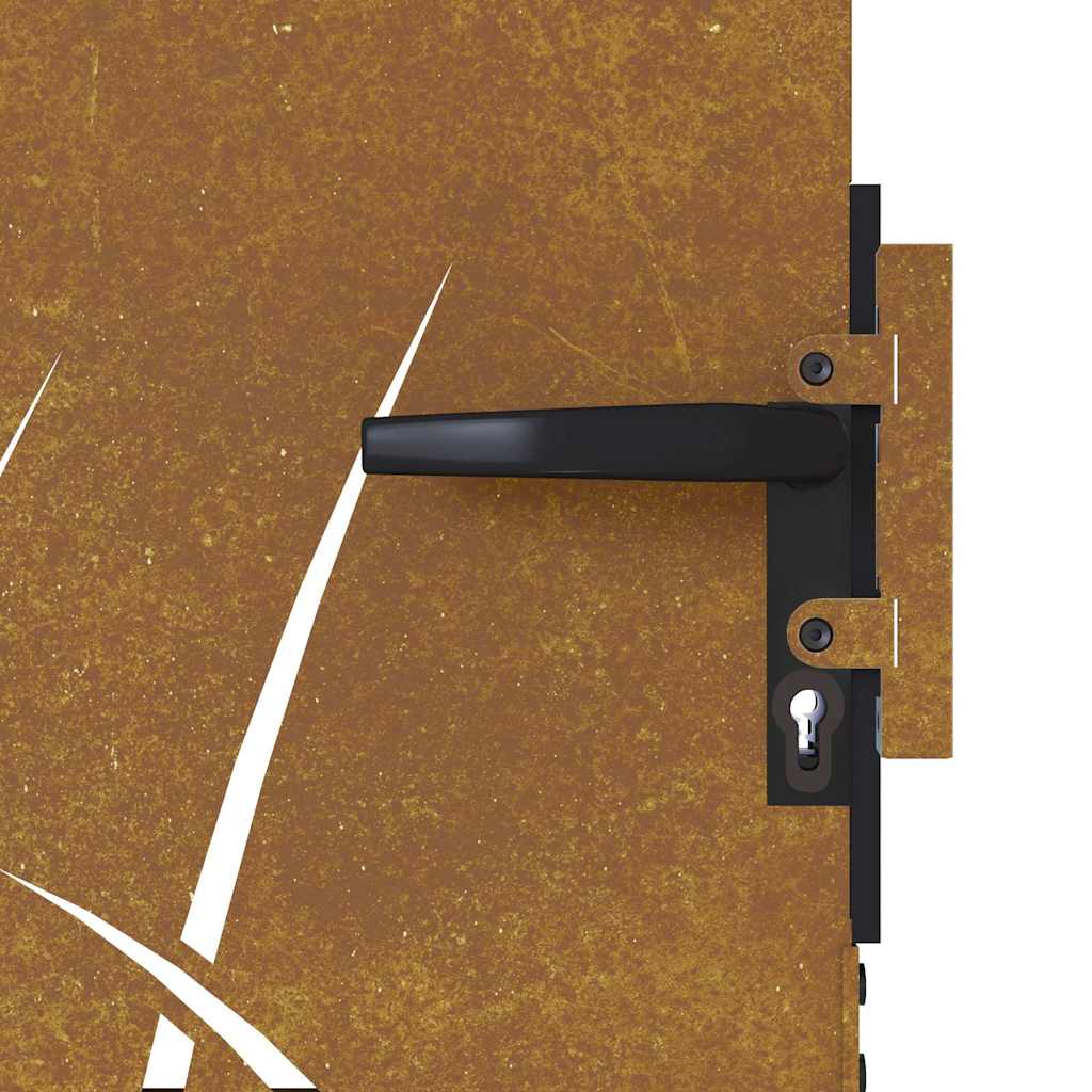 Πόρτα Κήπου με Σχέδιο Χόρτου από Ατσάλι Corten 100x150 εκ. - Pakobazaar