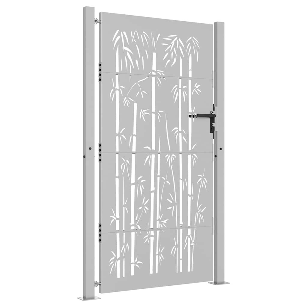 Πόρτα Κήπου από Μπαμπού με Σχέδιο Ατσάλι Corten 100 x 200 εκ. - PAKOBAZAAR