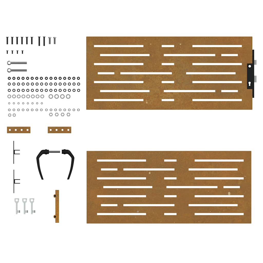 Πόρτα Κήπου Τετράγωνη 85x100 εκ. από Ατσάλι Corten - PAKOBAZAAR