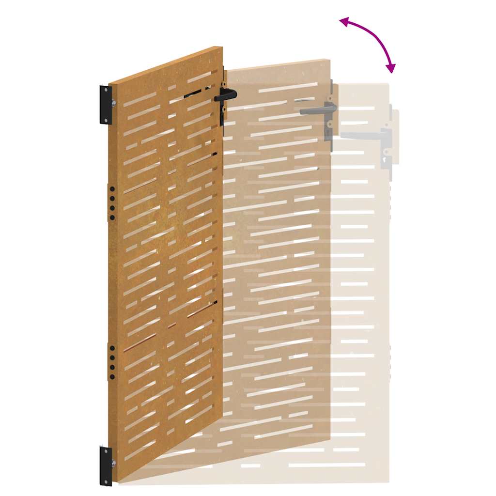 Πόρτα Κήπου Τετράγωνη 85x125 εκ. από Ατσάλι Corten - PAKOBAZAAR