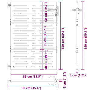 Πόρτα Κήπου Τετράγωνη 85x150 εκ. από Ατσάλι Corten - PAKOBAZAAR