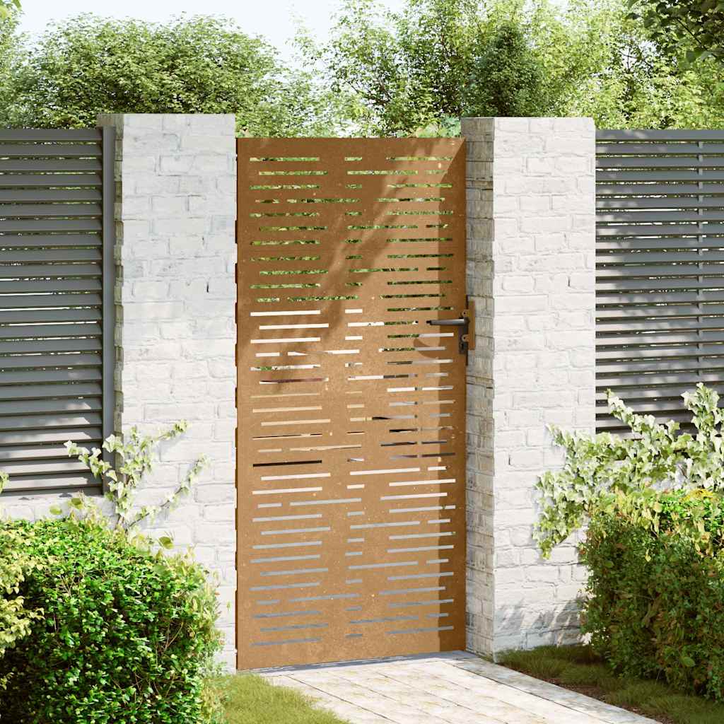 Πόρτα Κήπου Τετράγωνη 85 x 200 εκ. από Ατσάλι Corten - Pakobazaar