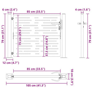 Πόρτα Κήπου Τετράγωνη 100x75 εκ. από Ατσάλι Corten - PAKOBAZAAR
