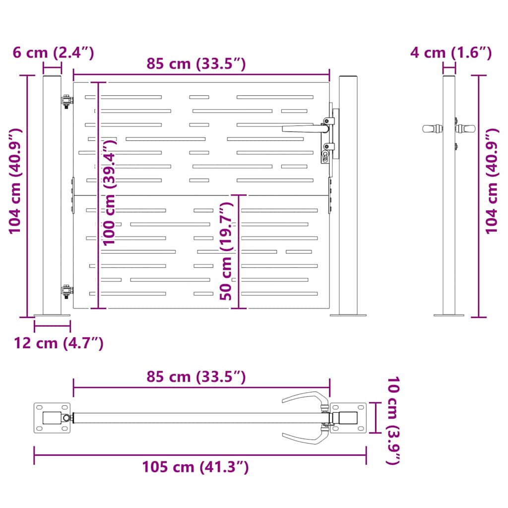 Πόρτα Κήπου Τετράγωνη 100x100 εκ. από Ατσάλι Corten - PAKOBAZAAR