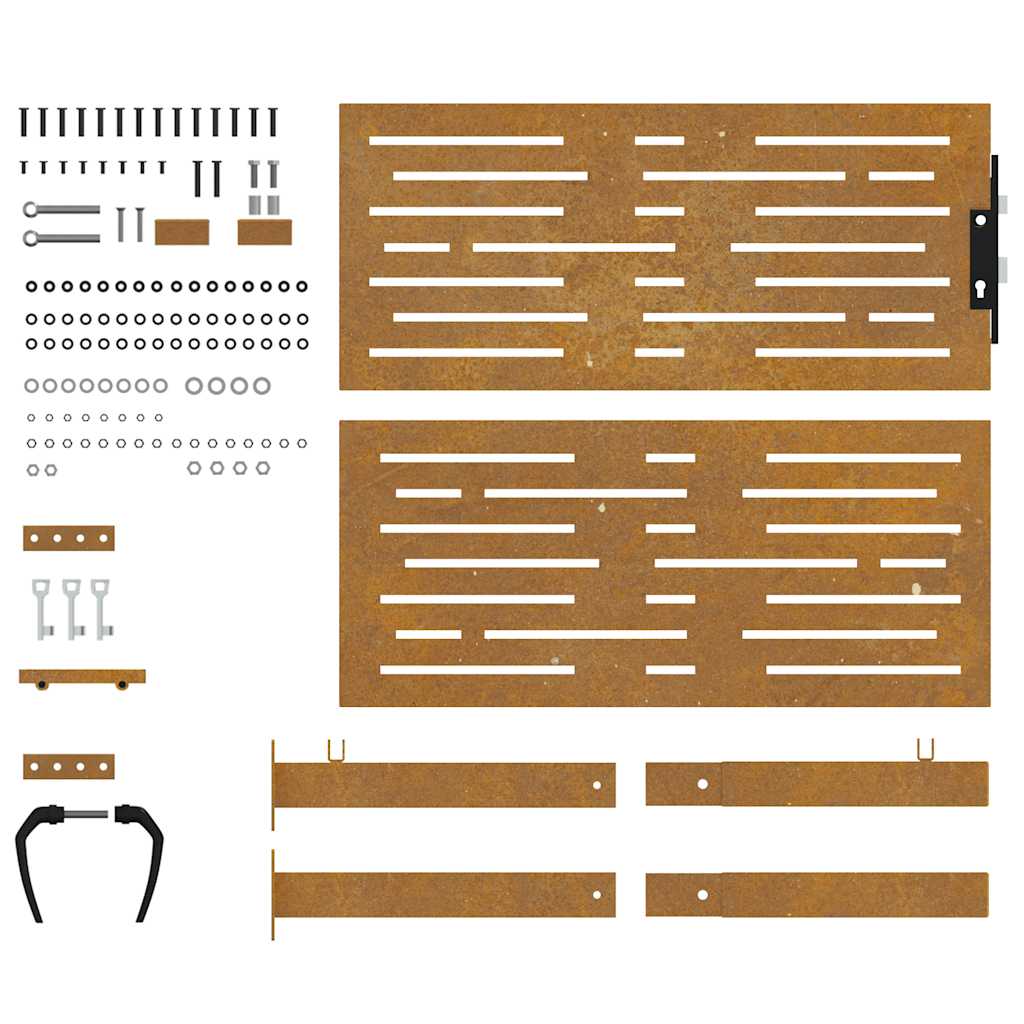 Πόρτα Κήπου Τετράγωνη 100x100 εκ. από Ατσάλι Corten - PAKOBAZAAR