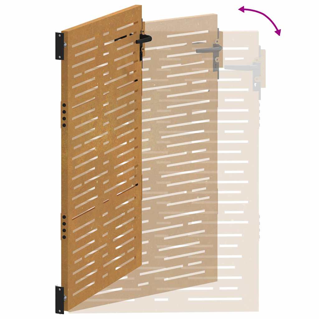 Πόρτα Κήπου Τετράγωνη 100x125 εκ. από Ατσάλι Corten - PAKOBAZAAR