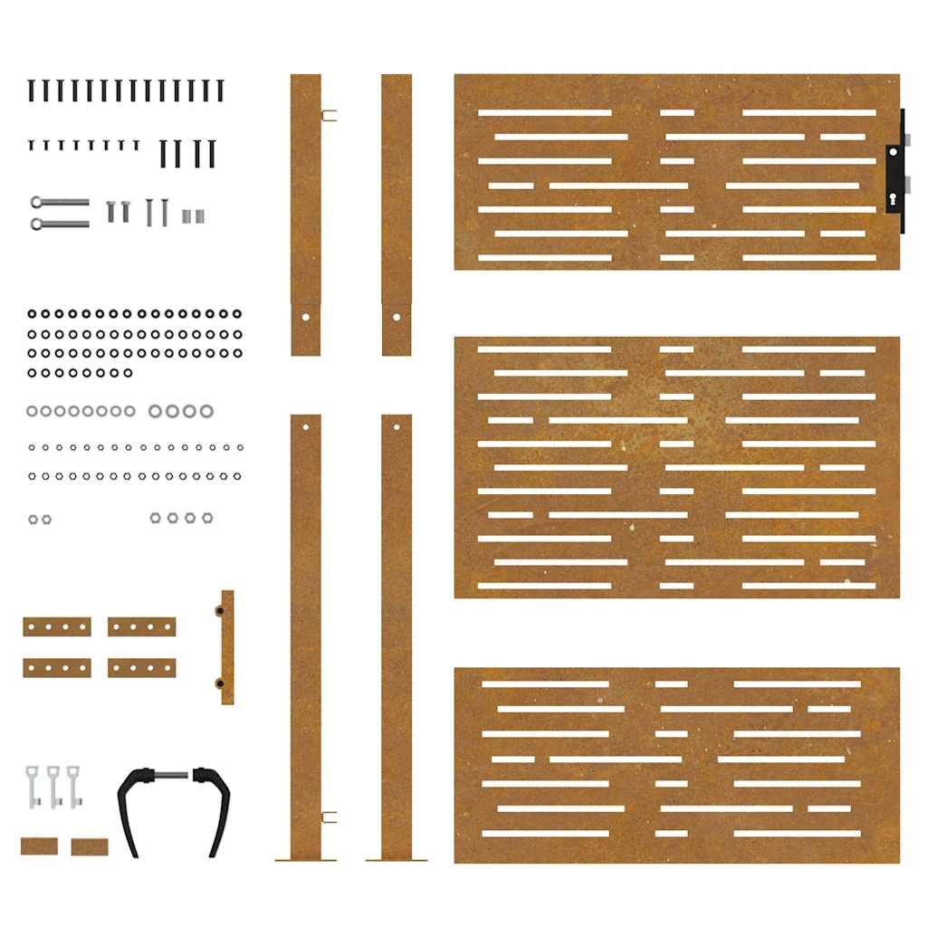 Πόρτα Κήπου Τετράγωνη 100x150 εκ. από Ατσάλι Corten - PAKOBAZAAR