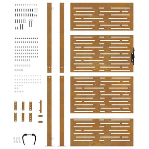 Πόρτα Κήπου Τετράγωνη 100 x 175 εκ. από Ατσάλι Corten - Pakobazaar