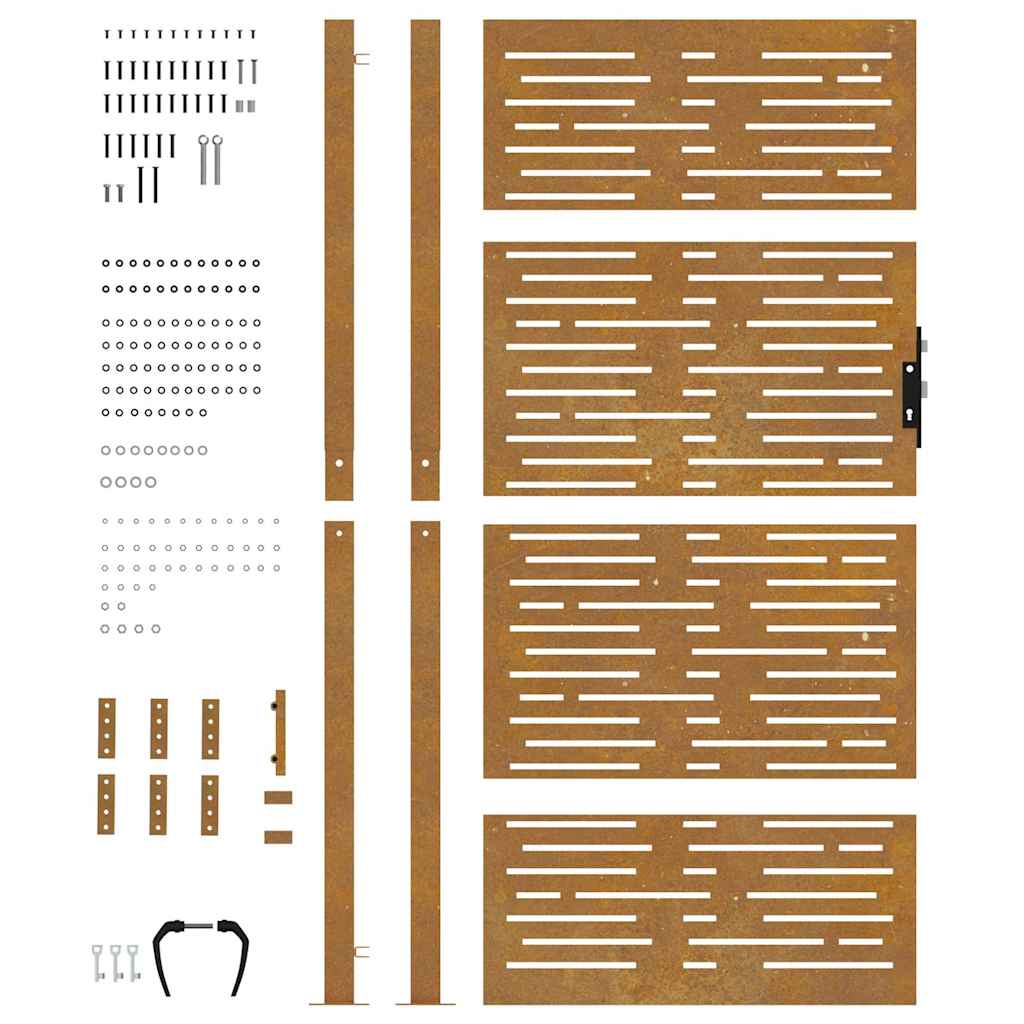 Πόρτα Κήπου Τετράγωνη 100x200 εκ. από Ατσάλι Corten - Pakobazaar