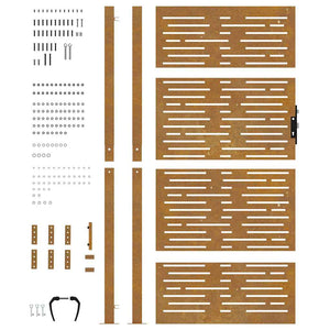 Πόρτα Κήπου Τετράγωνη 100x200 εκ. από Ατσάλι Corten - Pakobazaar