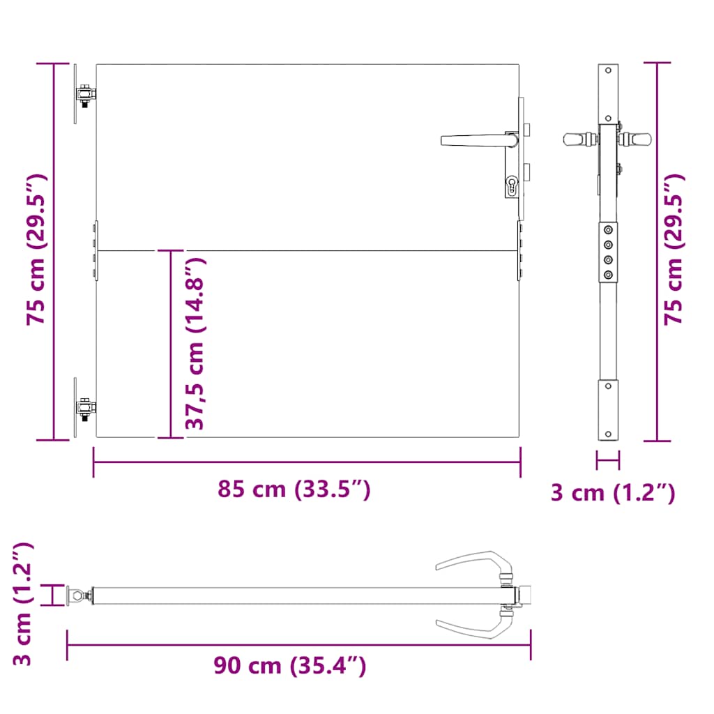 Πόρτα Κήπου από Ατσάλι Corten 85x75 εκ. - PAKOBAZAAR