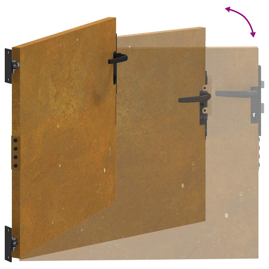 Πόρτα Κήπου Τετράγωνη 85x125 εκ. από Ατσάλι Corten - PAKOBAZAAR