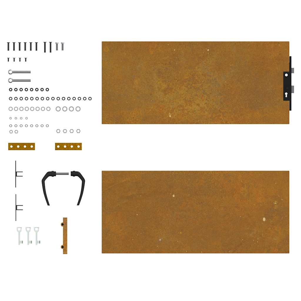 Πόρτα Κήπου Τετράγωνη 85x125 εκ. από Ατσάλι Corten - PAKOBAZAAR