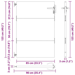 Πόρτα Κήπου 85x125 εκ. από Ατσάλι Corten - PAKOBAZAAR