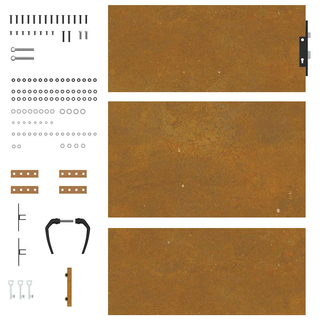 Πόρτα Κήπου 85x125 εκ. από Ατσάλι Corten - PAKOBAZAAR