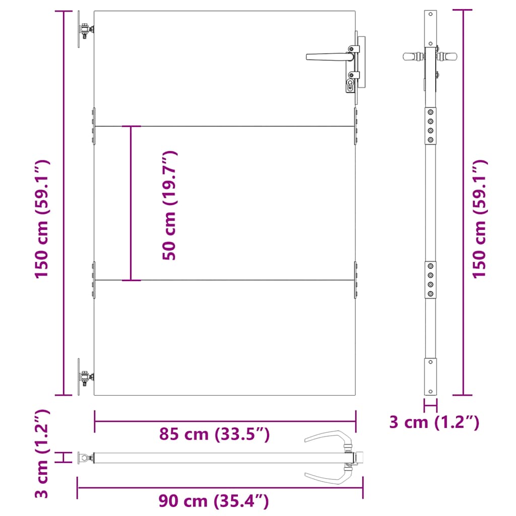 Πόρτα Κήπου 85x150 εκ. από Ατσάλι Corten