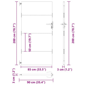 Πόρτα Κήπου 85x200 εκ. από Ατσάλι Corten - Pakobazaar