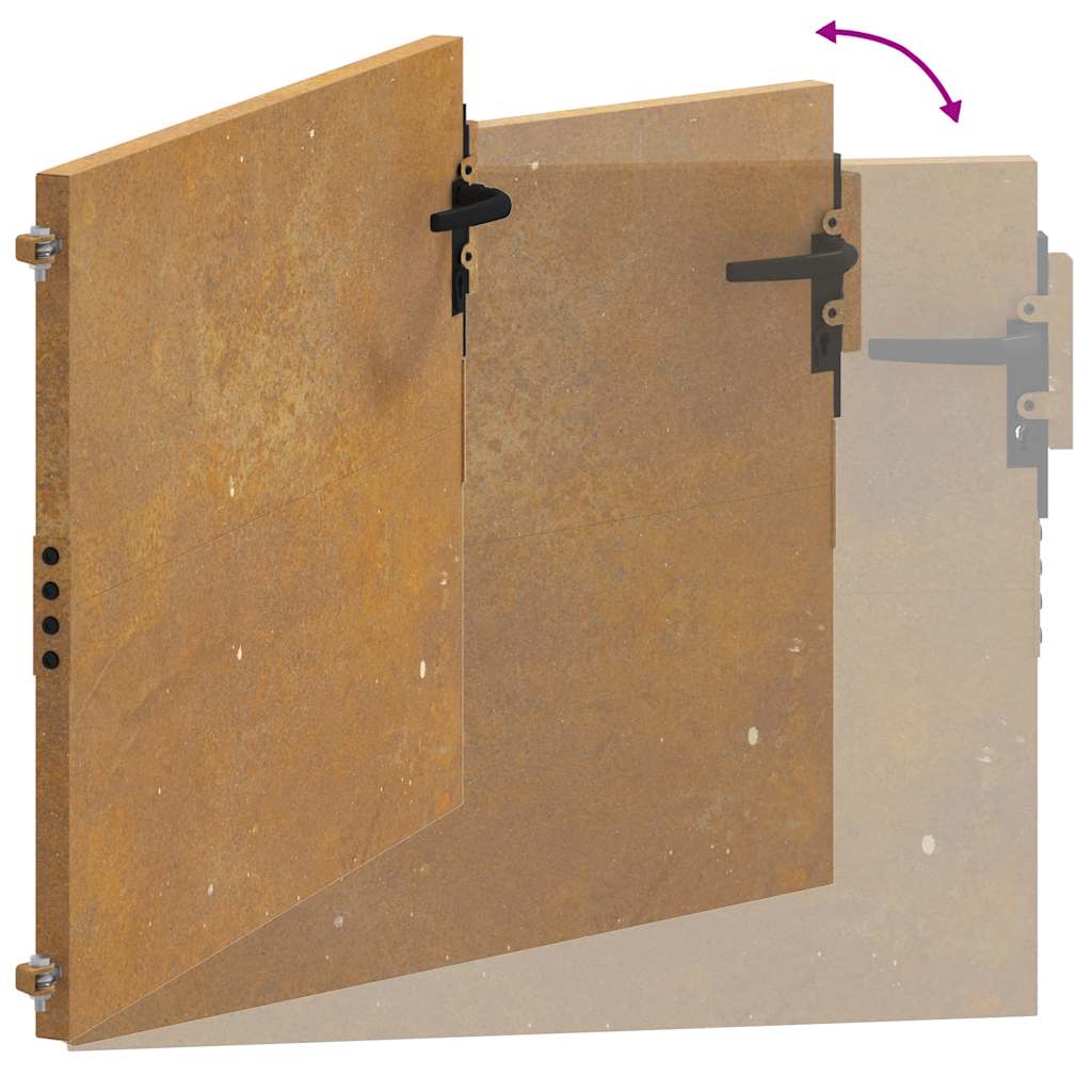 Πόρτα Κήπου 100x100 εκ. από Ατσάλι Corten - PAKOBAZAAR