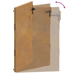Πόρτα Κήπου 100x150 εκ. από Ατσάλι Corten - Pakobazaar