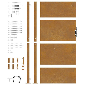 Πόρτα Κήπου 100x200 εκ. από Ατσάλι Corten - Pakobazaar