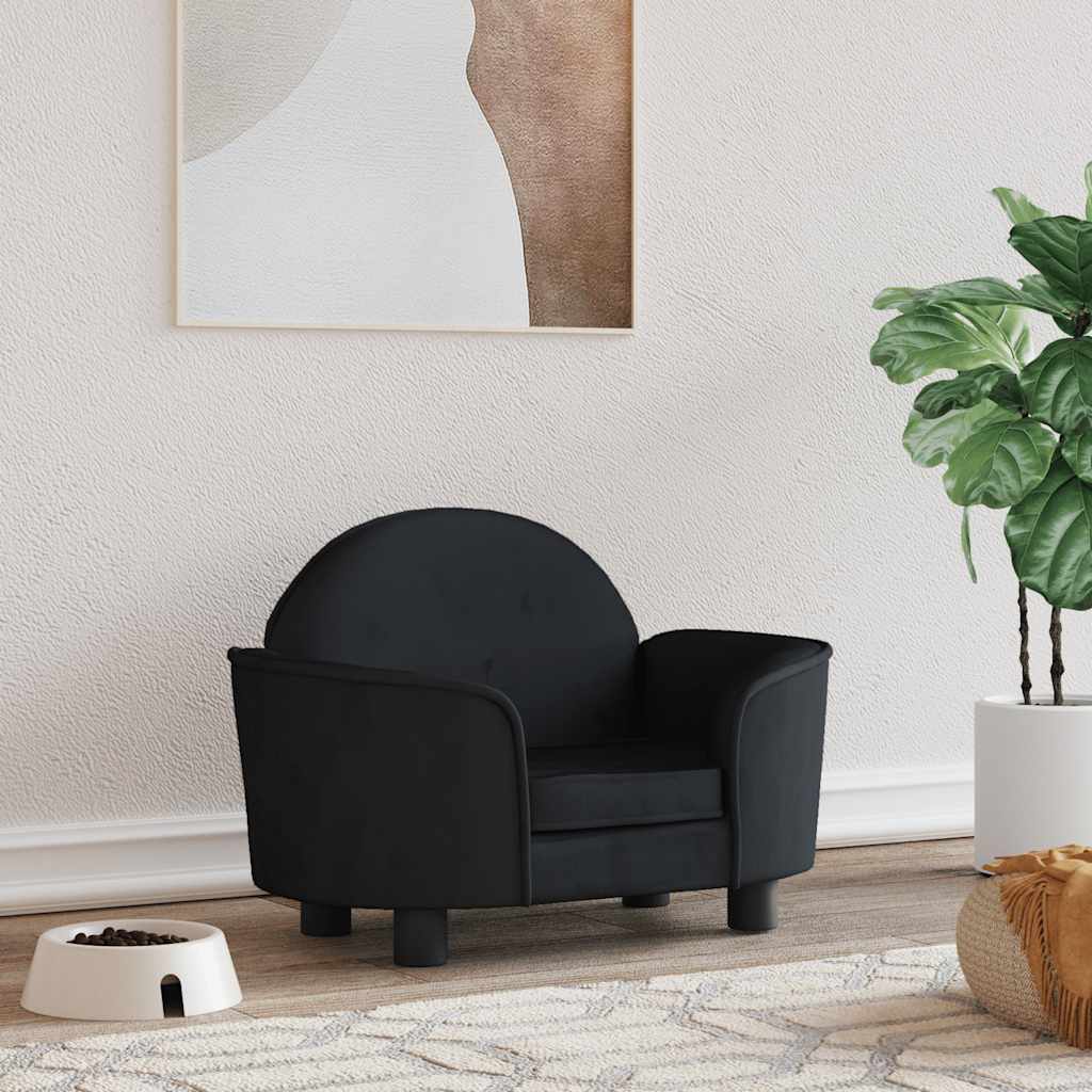 Κρεβάτι Σκύλου Μαύρο 66 x 40 x 45 εκ. Βελούδινο - PAKOBAZAAR