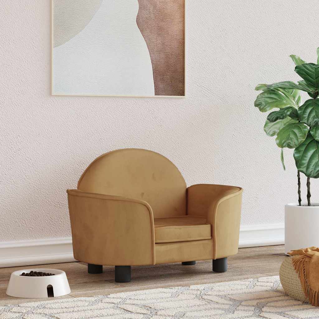 Κρεβάτι Σκύλου Καφέ 66 x 40 x 45 εκ. Βελούδινο - PAKOBAZAAR