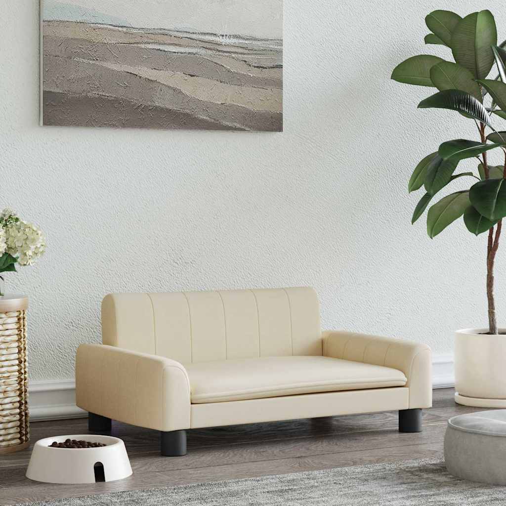 Κρεβάτι Σκύλου Κρεμ 70 x 45 x 30 εκ. Υφασμάτινο - PAKOBAZAAR