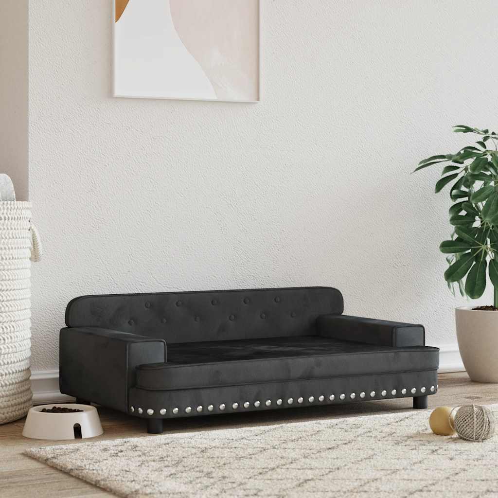 Κρεβάτι Σκύλου Μαύρο 90 x 53 x 30 εκ. Βελούδινο - Pakobazaar