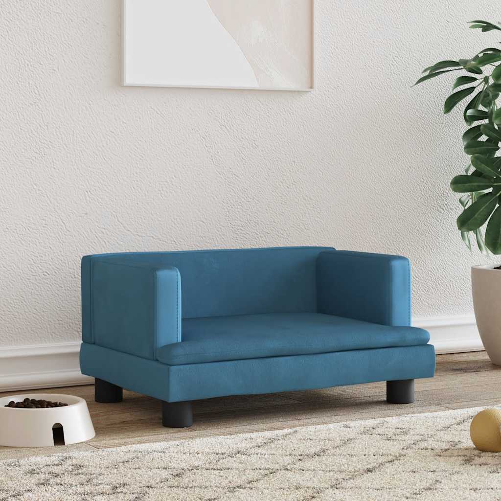 Κρεβάτι Σκύλου Μπλε 60 x 40 x 30 εκ. Βελούδινο - Pakobazaar