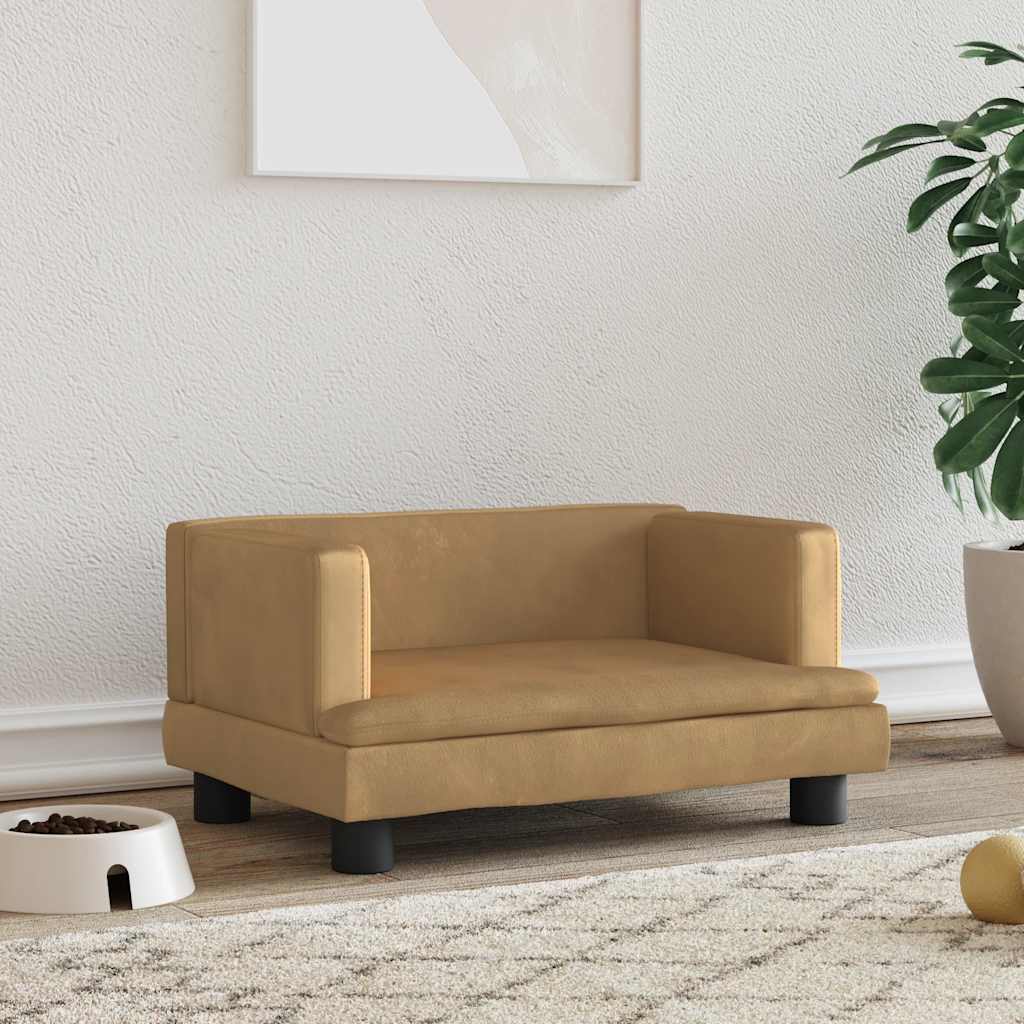 Κρεβάτι Σκύλου Καφέ 60 x 40 x 30 εκ. Βελούδινο - PAKOBAZAAR