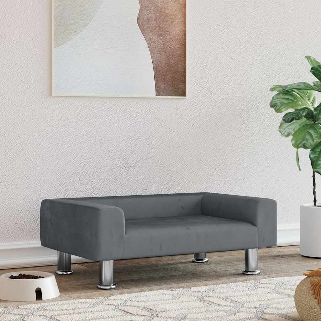 Κρεβάτι Σκύλου Σκούρο Γκρι 70 x 45 x 26,5 εκ. Βελούδινο