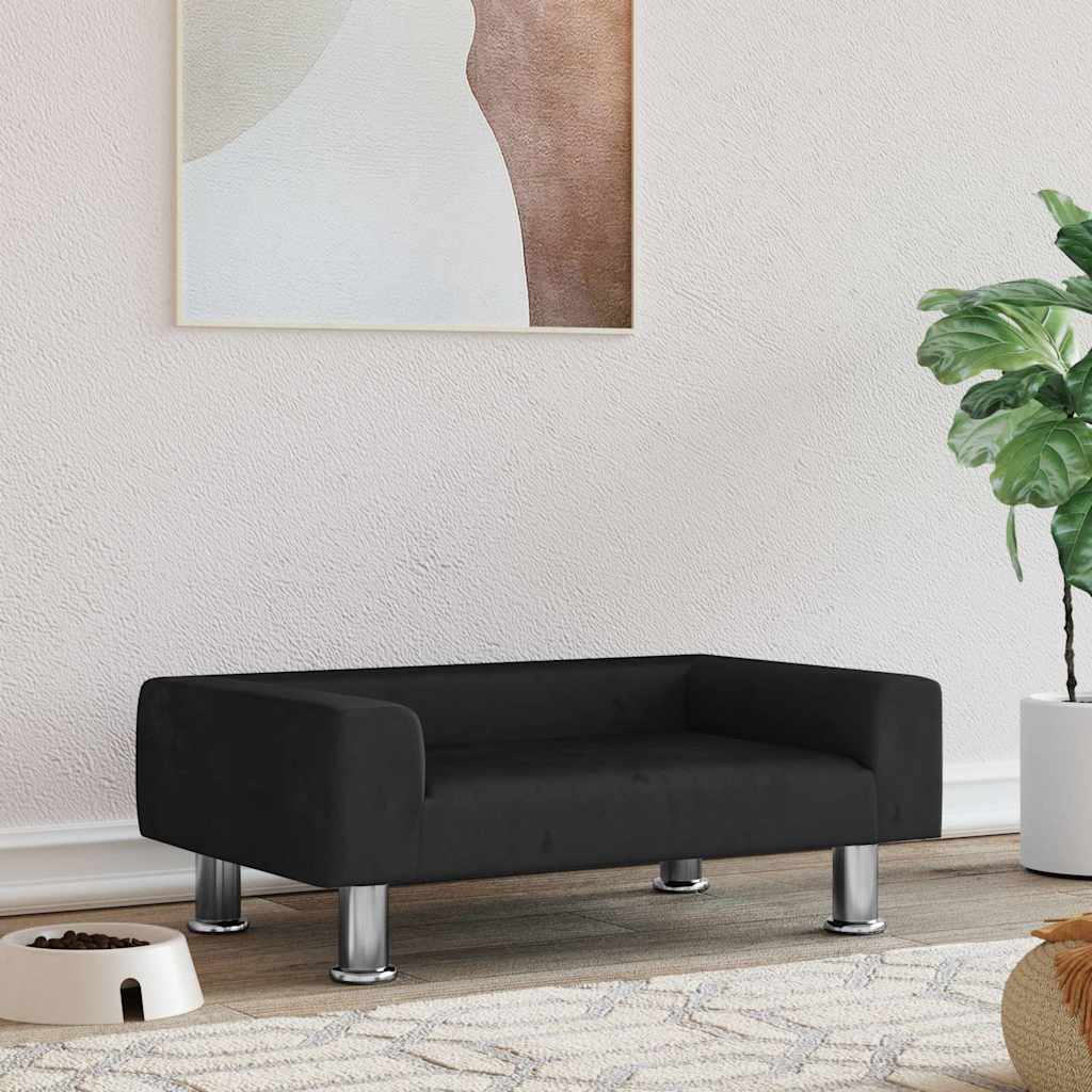 Κρεβάτι Σκύλου Μαύρο 70 x 45 x 26.5 εκ. Βελούδινο - PAKOBAZAAR