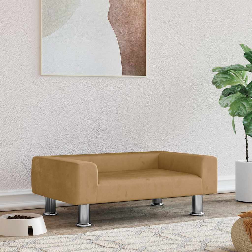 Κρεβάτι Σκύλου Καφέ 70 x 45 x 26,5 εκ. Βελούδινο - Pakobazaar