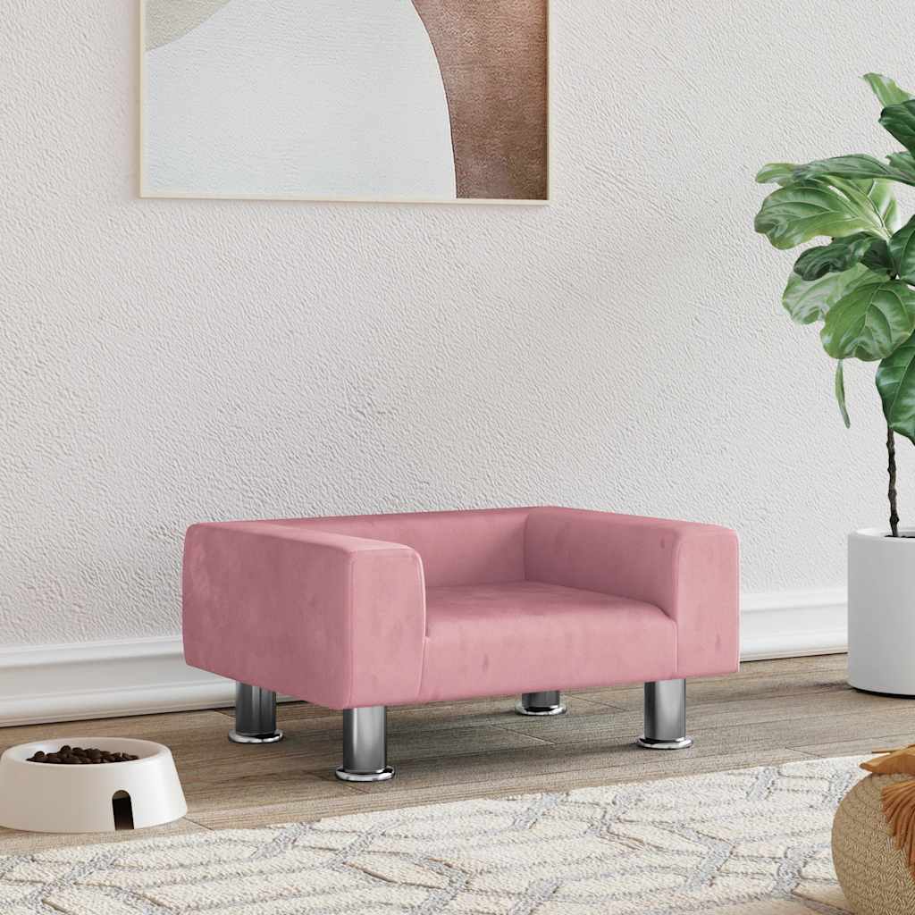 Κρεβάτι Σκύλου Ροζ 50 x 40 x 26,5 εκ. Βελούδινο - PAKOBAZAAR
