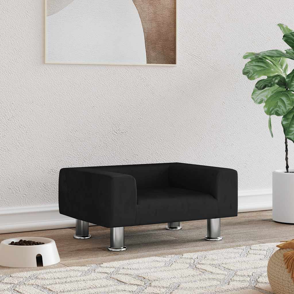 Κρεβάτι Σκύλου Μαύρο 50 x 40 x 26,5 εκ. Βελούδινο - PAKOBAZAAR